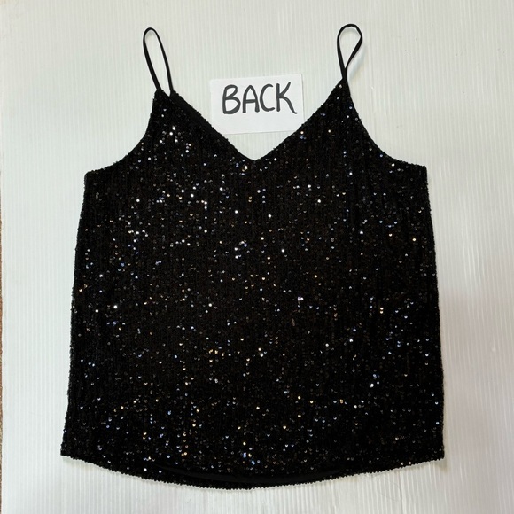 Calvin Klein Black Sequin Tank Top Cami S - Picture 6 of 9